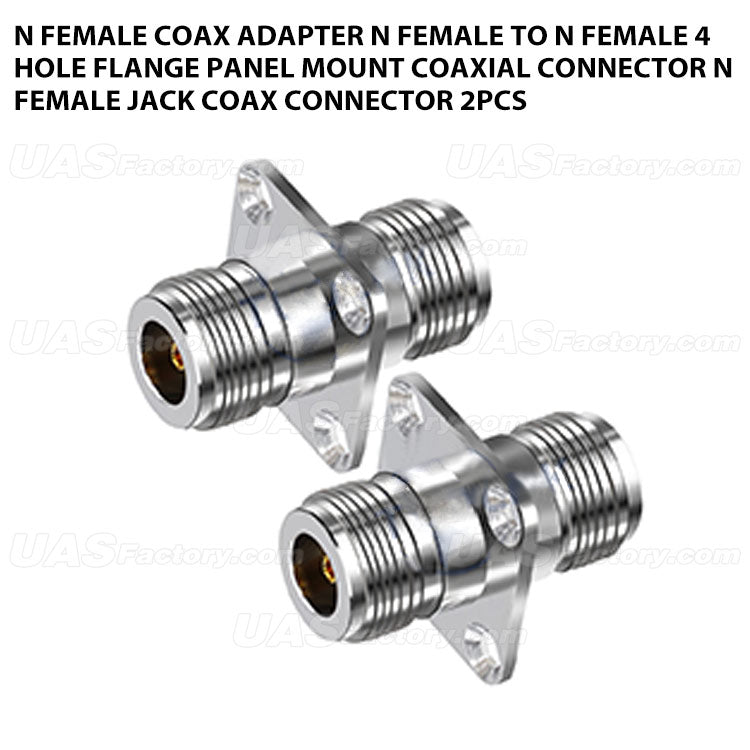 N Female Coax Adapter N Female to N Female 4 Hole Flange Panel Mount Coaxial Connector N Female Jack Coax Connector 2pcs