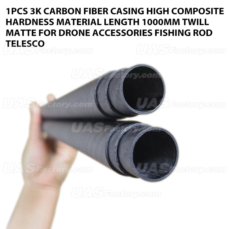 1pcs 3K Carbon Fiber Casing High Composite Hardness Material Length 1000mm Twill Matte For Drone Accessories Fishing Rod Telesco