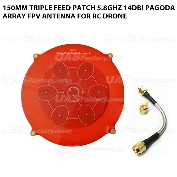 150mm Triple Feed Patch 5.8GHz 14dBi Pagoda Array FPV Antenna for RC Drone