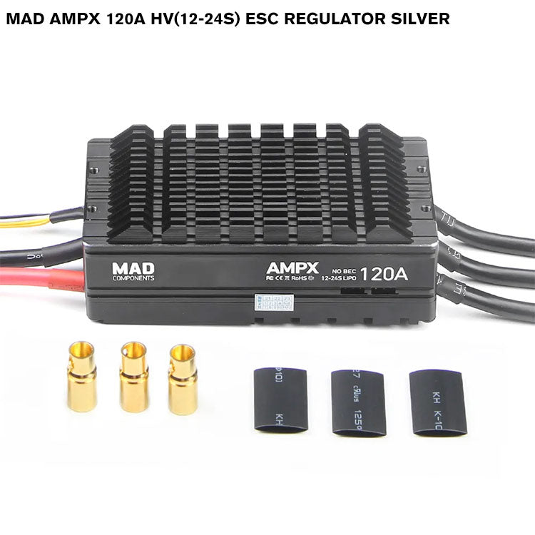 MAD AMPX 120A HV(12-24S) ESC Regulator Silver