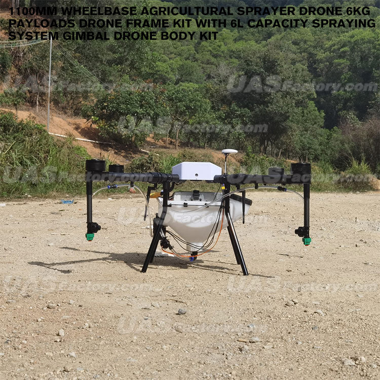 1100mm wheelbase agricultural Sprayer Drone 6KG Payloads Drone frame kit with 6L Capacity Spraying system gimbal drone body kit