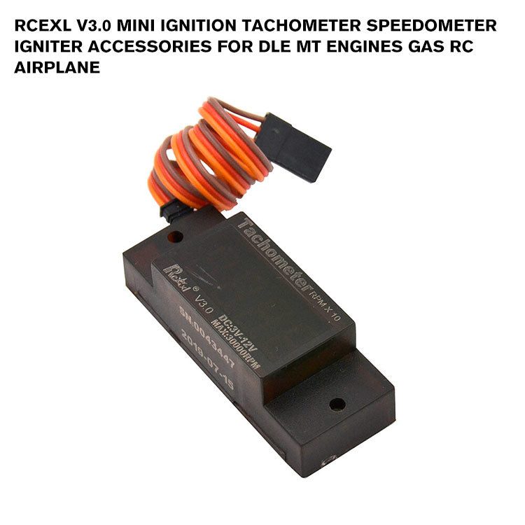 Rcexl V3.0 Mini Ignition Tachometer Speedometer Igniter Accessories for DLE MT Engines Gas RC Airplane