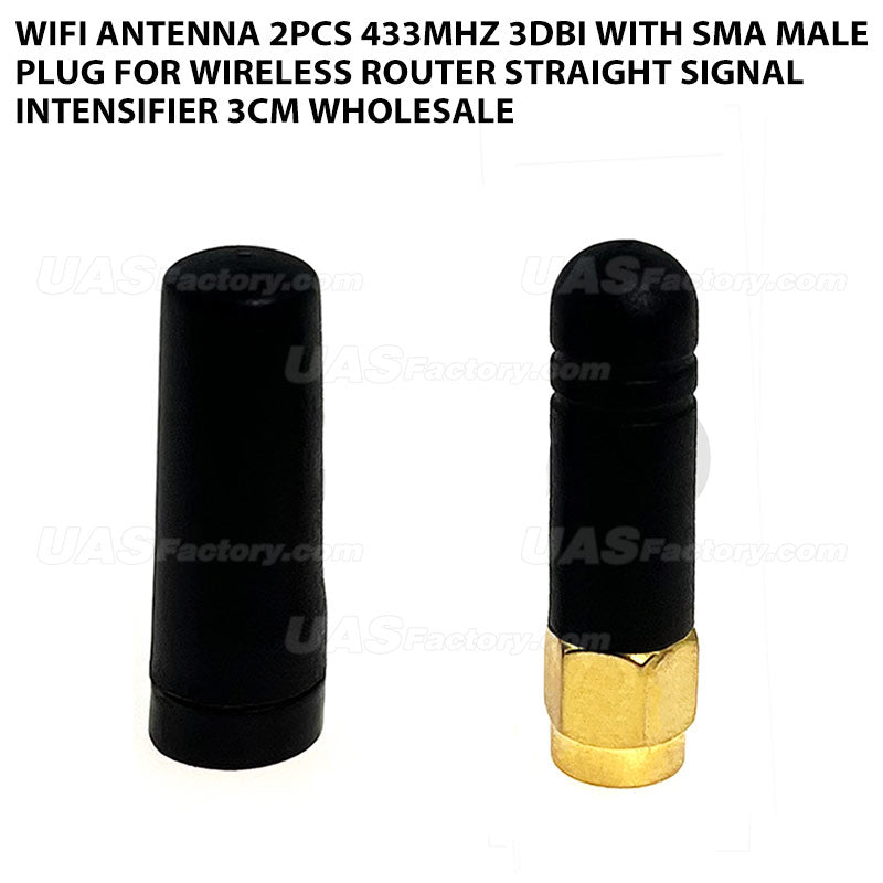 Wifi Antenna 2pcs 433MHz 3dBi with SMA Male Plug for Wireless Router Straight Signal Intensifier 3cm Wholesale