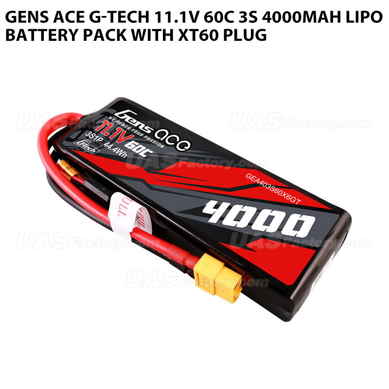 Gens Ace G-Tech 11.1V 60C 3S 4000mAh Lipo Battery Pack With XT60 Plug