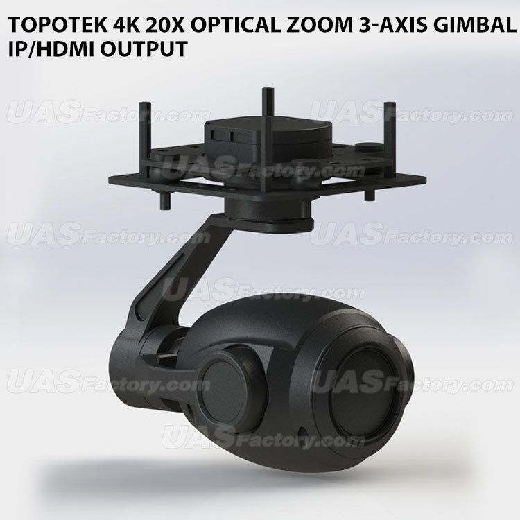 Topotek 4K 20x Optical zoom 3-Axis Gimbal, IP/HDMI output