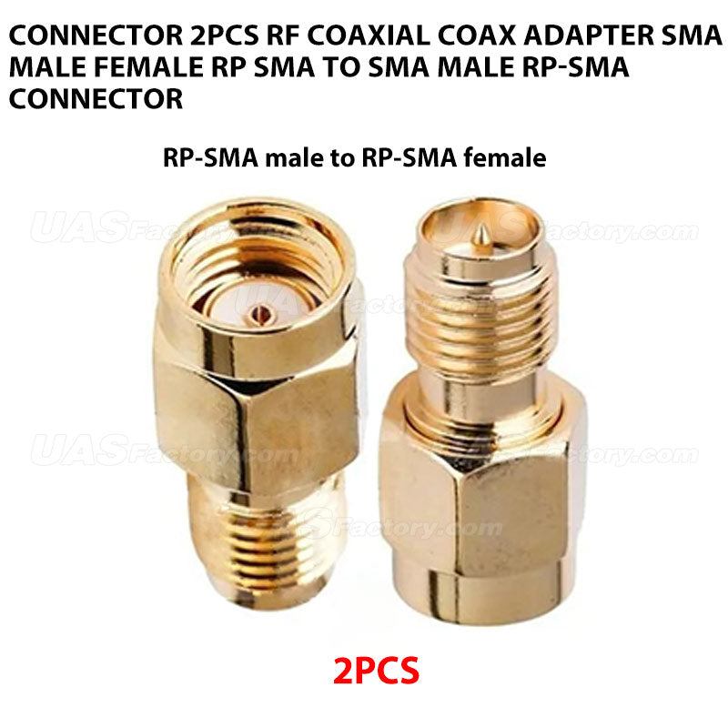 Connector 2pcs RF coaxial coax adapter SMA male female RP SMA to SMA male RP-SMA Connector