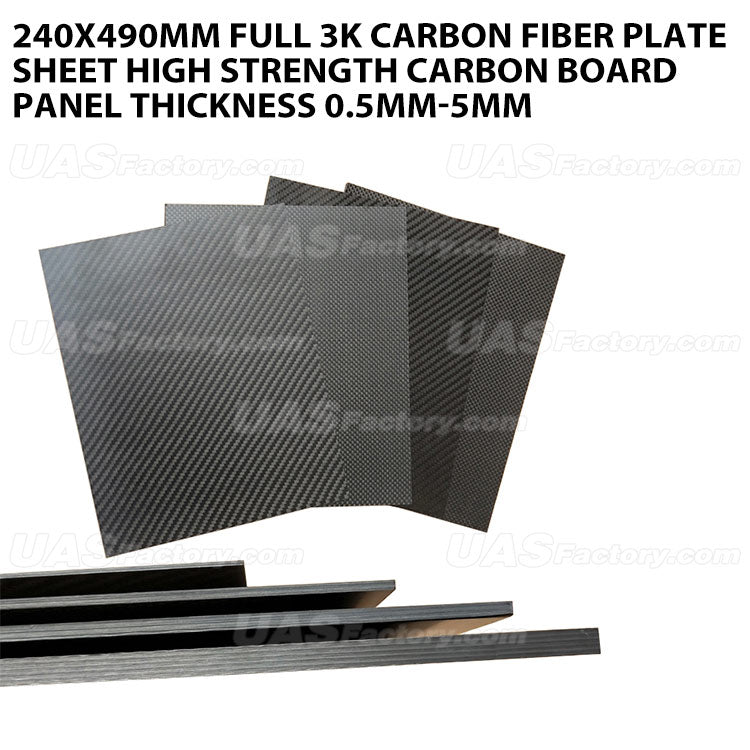 240x490mm Full 3K Carbon Fiber Plate Sheet High Strength Carbon Board Panel Thickness 0.5mm-5mm