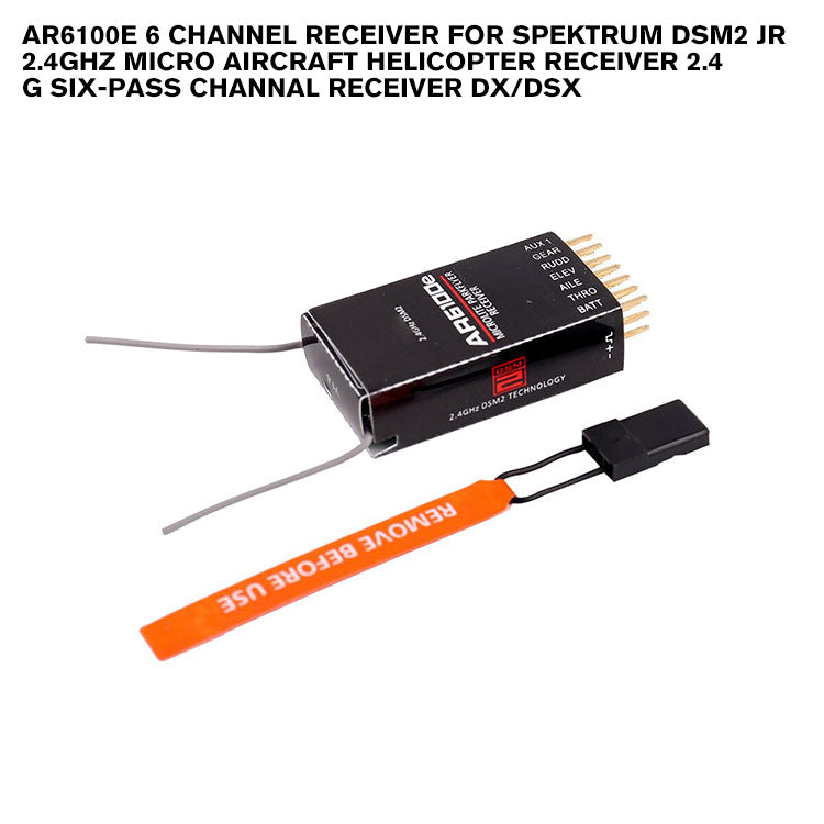 AR6100e 6 Channel Receiver For SPEKTRUM DSM2 JR 2.4ghz Micro Aircraft Helicopter Receiver 2.4 G Six-pass Channal Receiver DX/DSX