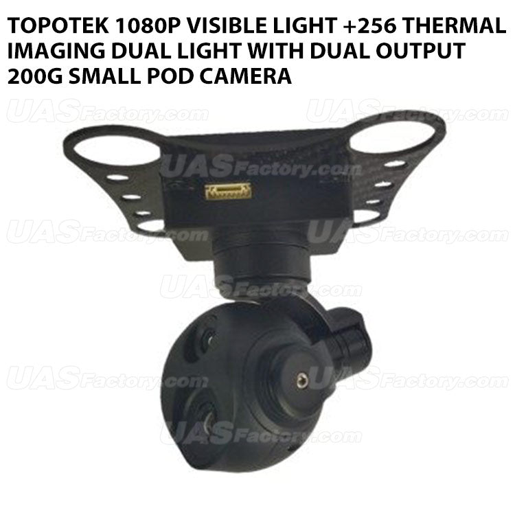 Topotek 1080P visible light +256 thermal imaging dual light with dual output 200g small pod camera