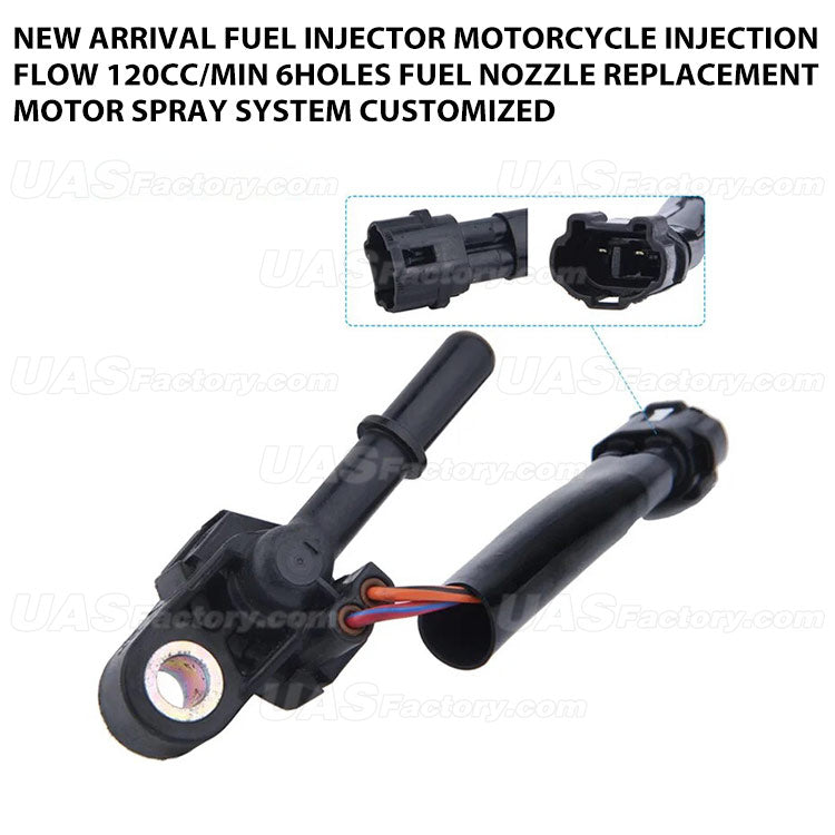 New Arrival Fuel Injector Motorcycle Injection Flow 120cc/min 6holes Fuel Nozzle Replacement Motor Spray System Customized