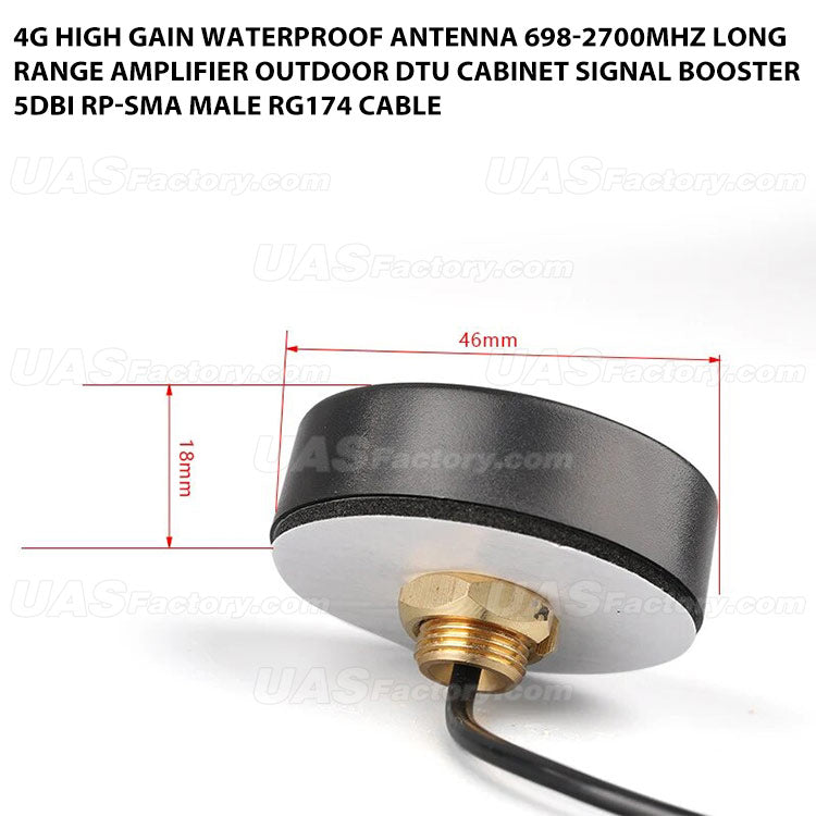 4G High Gain Waterproof Antenna 698-2700MHz Long Range Amplifier Outdoor DTU Cabinet Signal Booster 5dBi RP-SMA Male RG174 Cable