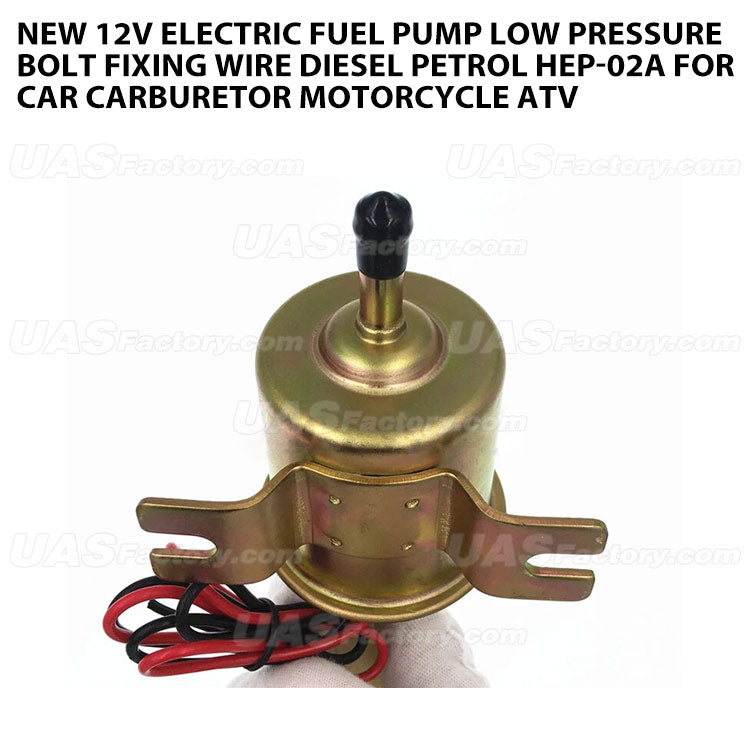 New 12V Electric Fuel Pump Low Pressure Bolt Fixing Wire Diesel Petrol HEP-02A For Car Carburetor Motorcycle ATV