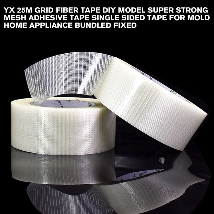 YX 25M Grid Fiber Tape DIY Model Super Strong Mesh Adhesive Tape Single Sided Tape For Mold Home Appliance Bundled Fixed