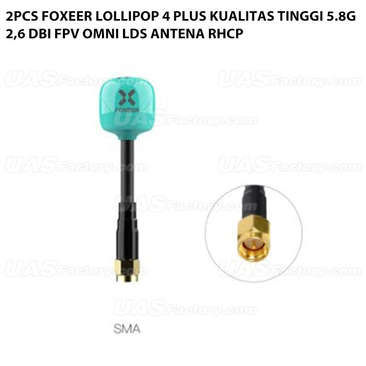 2pcs Foxeer Lollipop 4 Plus Kualitas Tinggi 5.8G 2,6 DBi FPV Omni LDS Antena RHCP