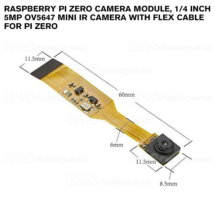 Arducam Spy Raspberry Pi Zero Camera Module, 1/4 Inch 5MP OV5647 Mini IR camera with Flex Cable for pi zero