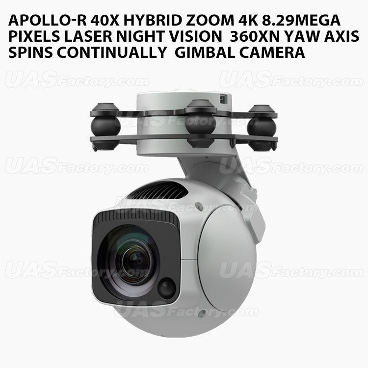 Apollo-R 40X Hybrid Zoom 4K 8.29Mega Pixels Laser Night Vision  360xN Yaw axis spins continually  Gimbal Camera