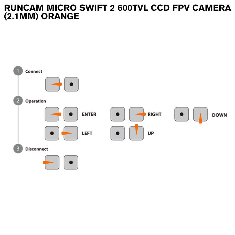 Runcam Micro Swift 2 600TVL CCD FPV Camera (2.1mm) Orange