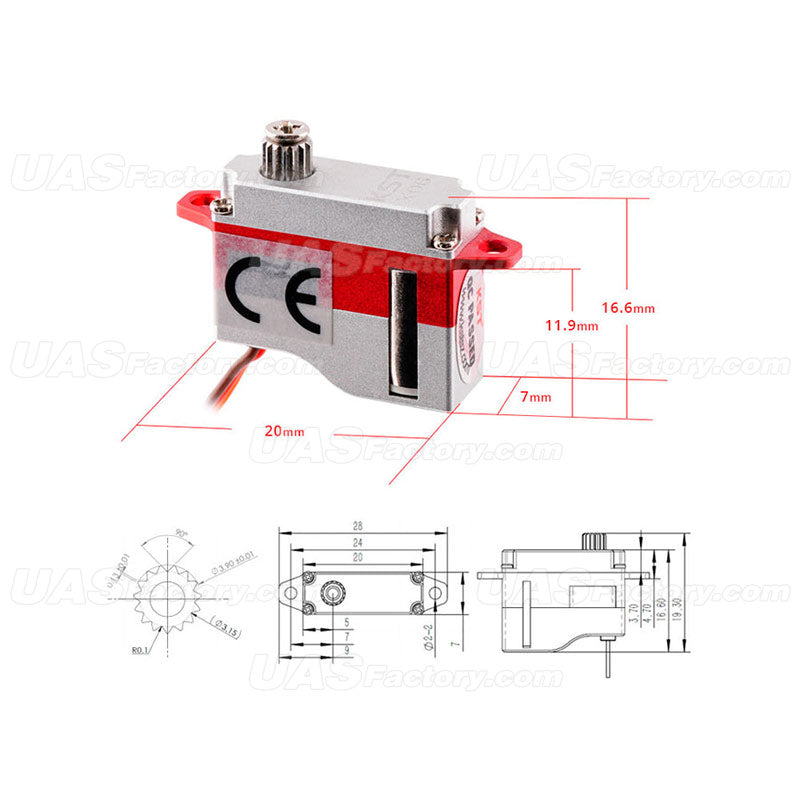 X06 V6.0 HV Digital Metal Gear Micro Servo 1.8kg.cm 0.07sec for RC Gliders