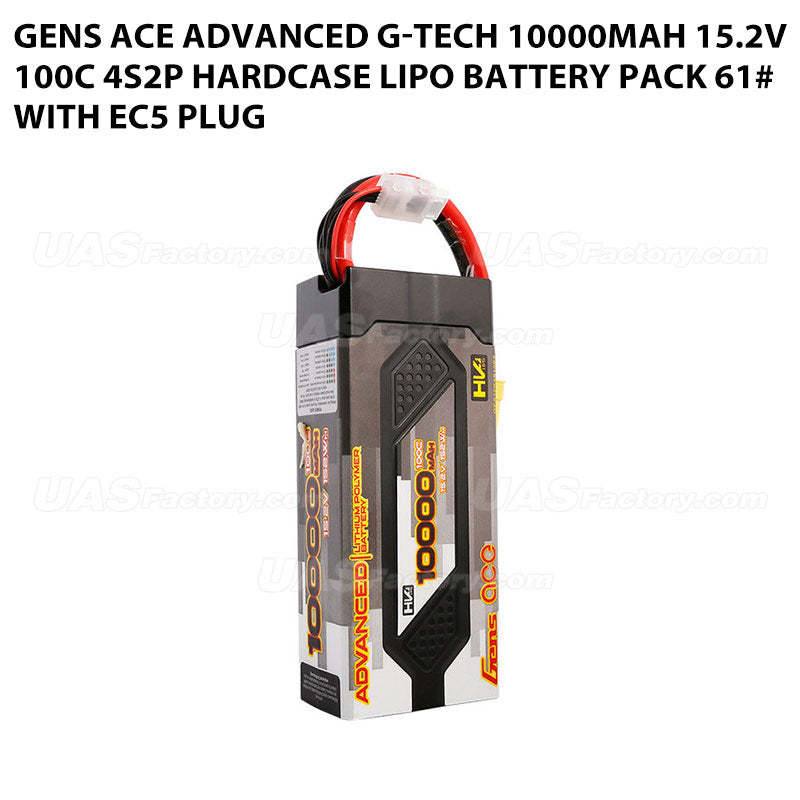 Gens Ace Advanced G-Tech 10000mAh 15.2V 100C 4S2P HardCase Lipo Battery Pack 61# With EC5 Plug