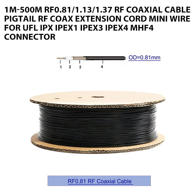 1M-500M RF0.81/1.13/1.37 RF Coaxial Cable Pigtail RF Coax Extension Cord Mini Wire for Ufl IPX IPEX1 IPEX3 IPEX4 MHF4 Connector