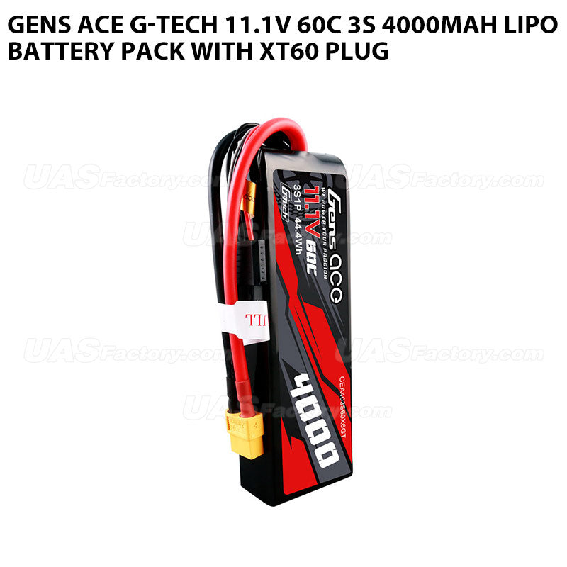 Gens Ace G-Tech 11.1V 60C 3S 4000mAh Lipo Battery Pack With XT60 Plug