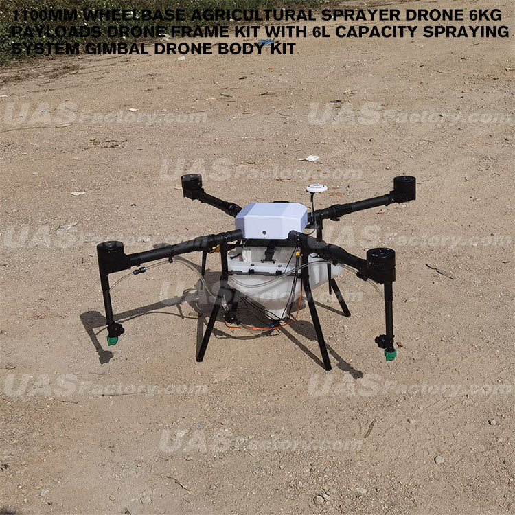 1100mm wheelbase agricultural Sprayer Drone 6KG Payloads Drone frame kit with 6L Capacity Spraying system gimbal drone body kit