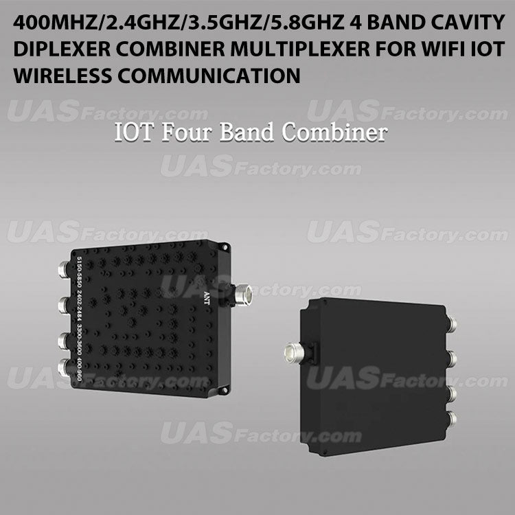 400MHz/2.4GHz/3.5GHz/5.8GHz 4 Band Cavity Diplexer Combiner Multiplexer For WiFi IOT Wireless Communication