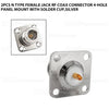 2pcs N type female jack RF coax connector 4-hole panel mount with solder cup,silver