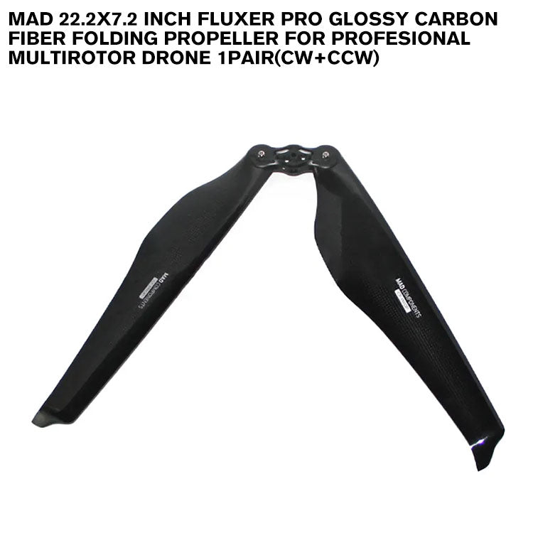 22.2x7.2 Inch FLUXER Pro Glossy Carbon Fiber Folding Propeller For Profesional Multirotor Drone 1pair(CW+CCW)