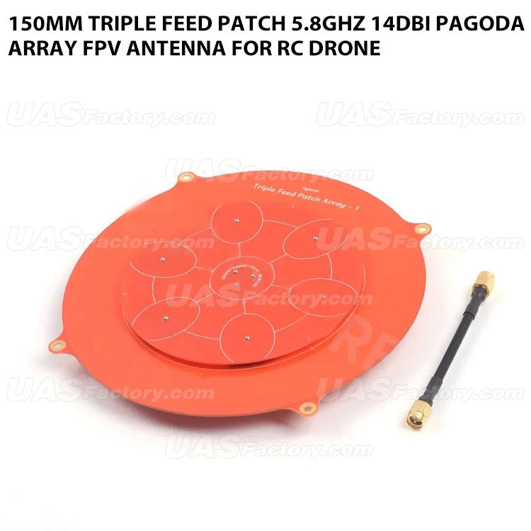 150mm Triple Feed Patch 5.8GHz 14dBi Pagoda Array FPV Antenna for RC Drone