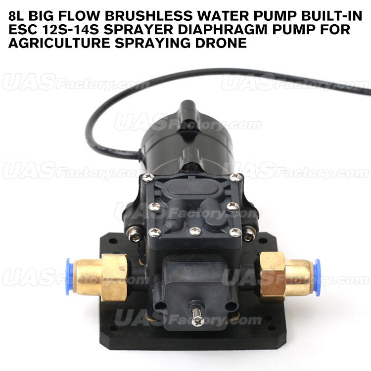 8L Big Flow Brushless Water Pump Built-In ESC 12S-14S Sprayer Diaphragm Pump For Agriculture Spraying Drone