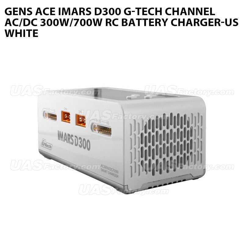 Gens Ace IMARS D300 G-Tech Channel AC/DC 300W/700W RC Battery Charger-US White