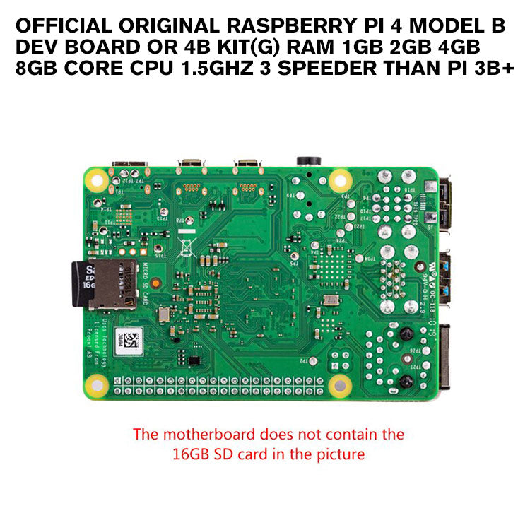 Official Original Raspberry Pi 4 Model B Dev Board or 4b Kit(G) RAM 1GB 2GB 4GB 8GB Core CPU 1.5Ghz 3 Speeder Than Pi 3B+