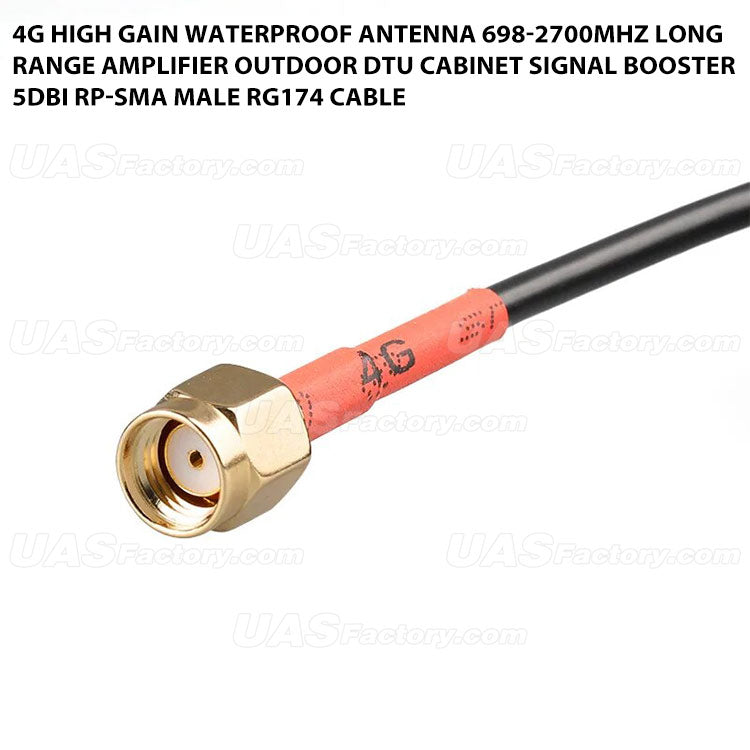 4G High Gain Waterproof Antenna 698-2700MHz Long Range Amplifier Outdoor DTU Cabinet Signal Booster 5dBi RP-SMA Male RG174 Cable