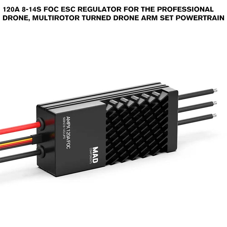 120A 8-14S FOC ESC Regulator For The Professional Drone, Multirotor Turned Drone Arm Set Powertrain