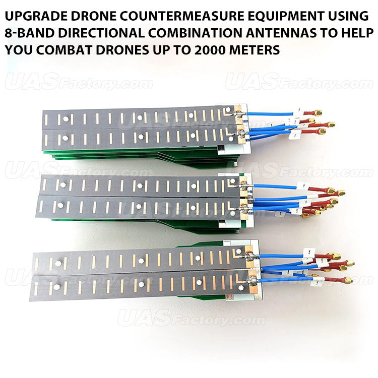 Upgrade drone countermeasure equipment using 8-band directional combination antennas to help you combat drones up to 2000 meters