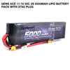 Gens Ace 11.1V 50C 3S 5000mAh Lipo Battery Pack With XT60 Plug