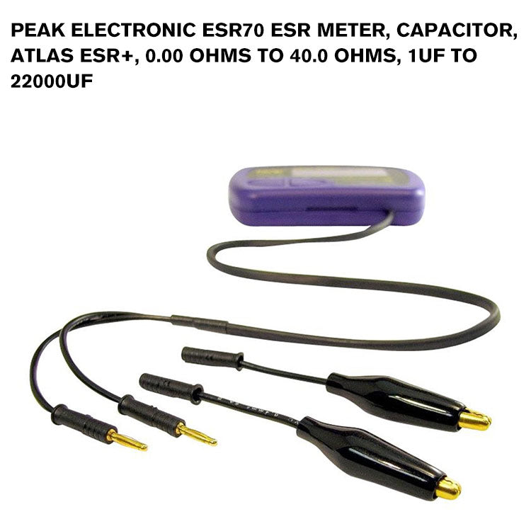 PEAK ELECTRONIC ESR70 ESR Meter, Capacitor, Atlas ESR+, 0.00 Ohms to 40.0 Ohms, 1uF to 22000uF