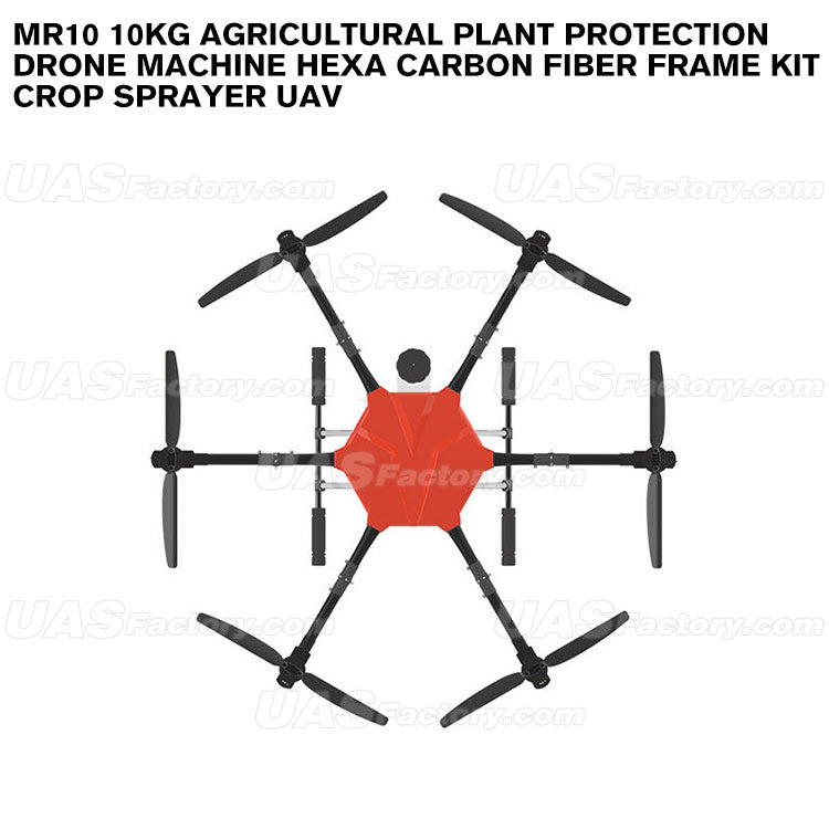 MR10 10KG Agricultural plant protection drone machine Hexa carbon fiber frame kit crop sprayer uav