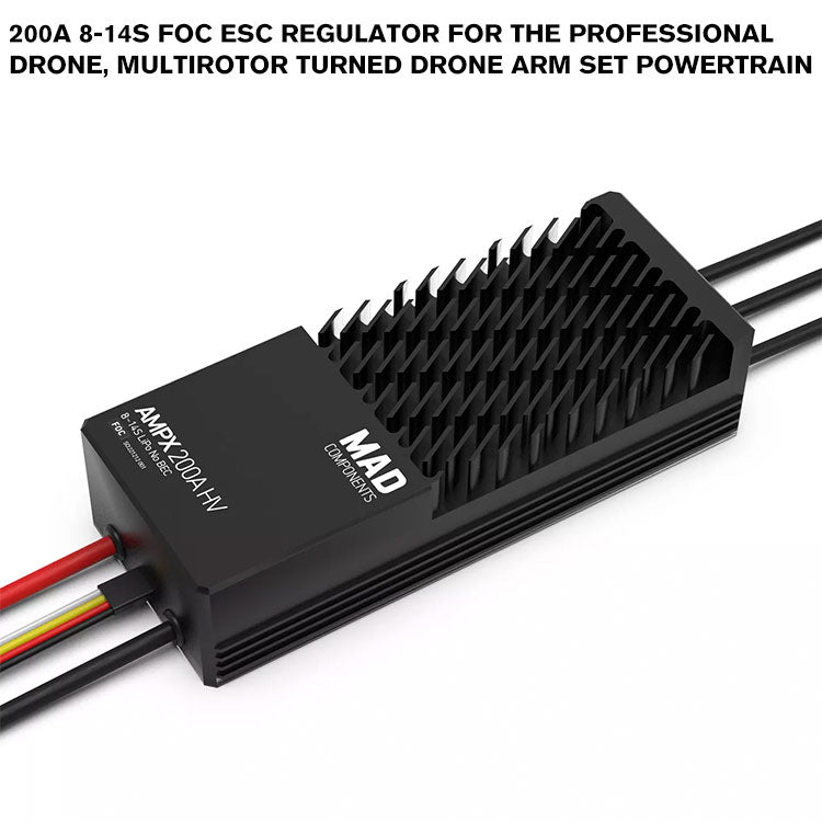 200A 8-14S FOC ESC Regulator For The Professional Drone, Multirotor Turned Drone Arm Set Powertrain