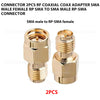 Connector 2pcs RF coaxial coax adapter SMA male female RP SMA to SMA male RP-SMA Connector