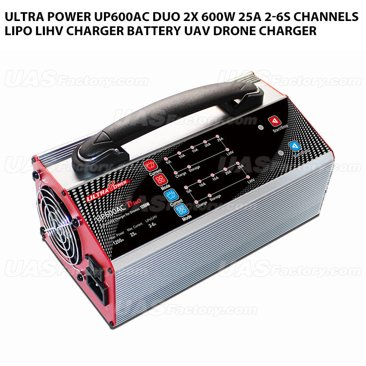 Ultra Power UP600AC DUO 2X 600W 25A 2-6S channels LiPo LiHV charger Battery UAV Drone Charger