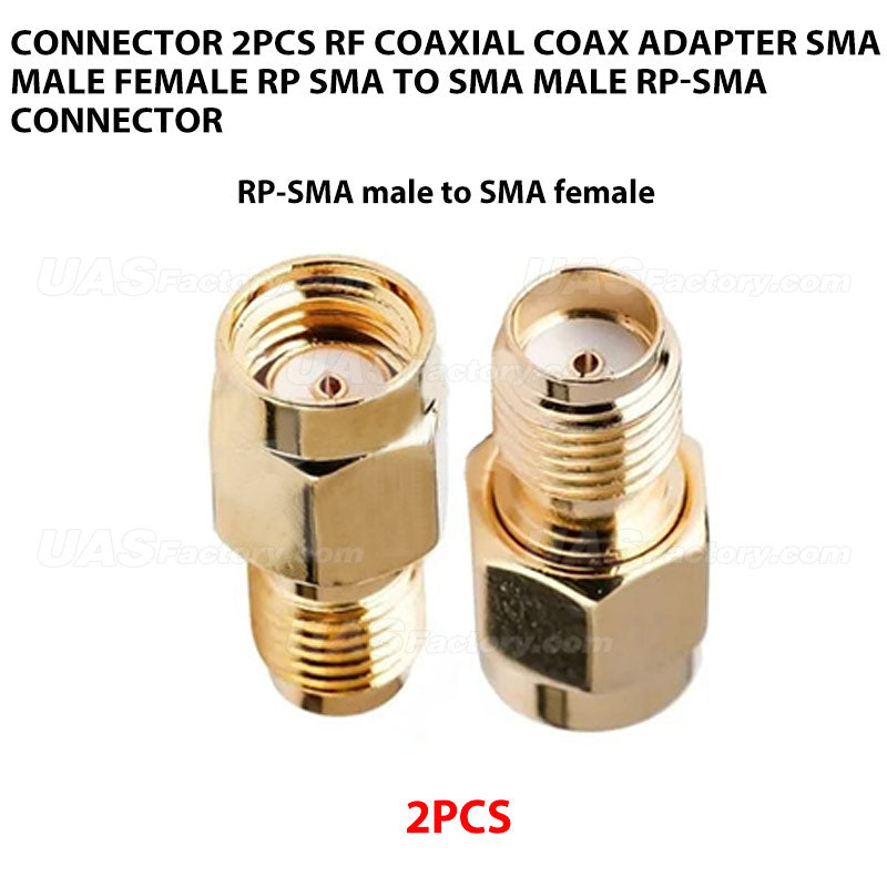 Connector 2pcs RF coaxial coax adapter SMA male female RP SMA to SMA male RP-SMA Connector