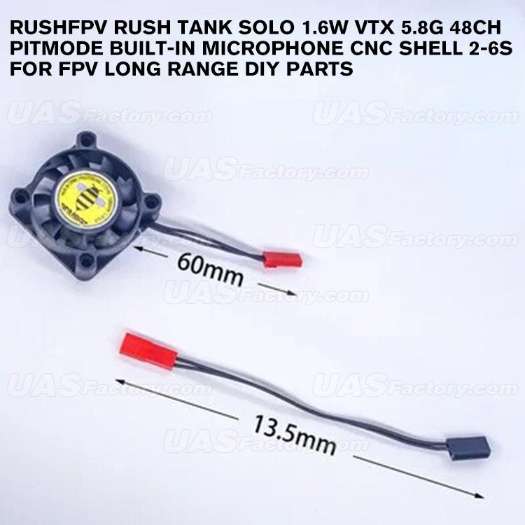 RUSHFPV RUSH TANK SOLO 1.6W VTX 5.8G 48CH PitMode Built-in Microphone CNC Shell 2-6S for FPV Long Range DIY Parts