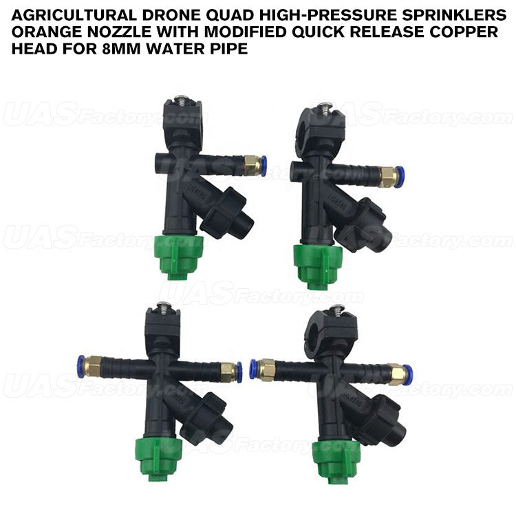 Agricultural Drone Quad High-pressure Sprinklers Orange Nozzle With Modified Quick Release Copper Head For 8mm Water Pipe