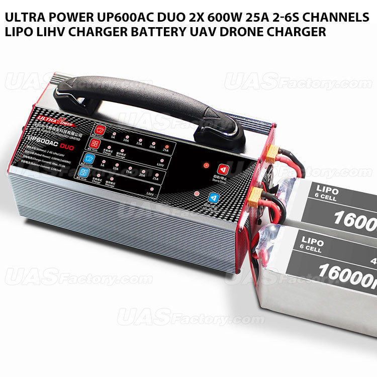 Ultra Power UP600AC DUO 2X 600W 25A 2-6S channels LiPo LiHV charger Battery UAV Drone Charger