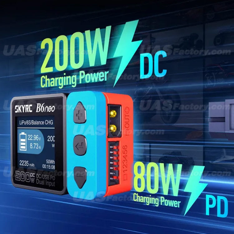 SKYRC B6neo Smart Charger DC 200W PD 80W Lipo Battery Balance Charger