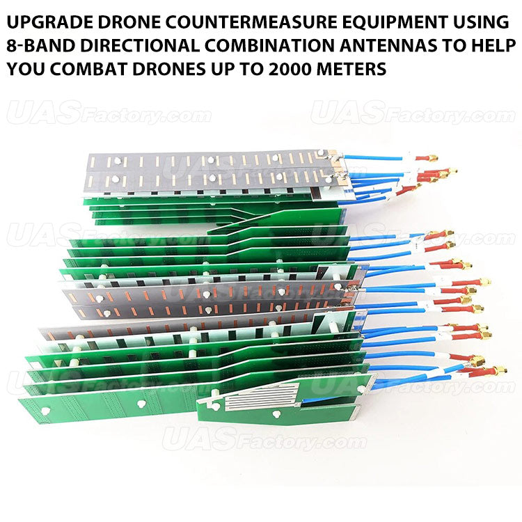 Upgrade drone countermeasure equipment using 8-band directional combination antennas to help you combat drones up to 2000 meters