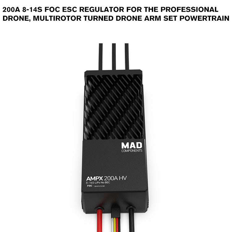 200A 8-14S FOC ESC Regulator For The Professional Drone, Multirotor Turned Drone Arm Set Powertrain