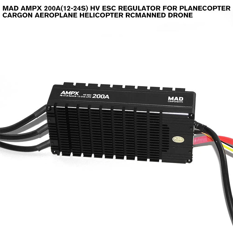 MAD AMPX 200A(12-24S) HV ESC Regulator For Planecopter Cargon Aeroplane Helicopter Rcmanned Drone